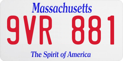 MA license plate 9VR881