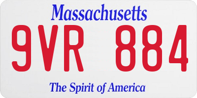 MA license plate 9VR884
