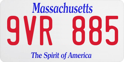 MA license plate 9VR885