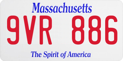 MA license plate 9VR886