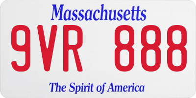 MA license plate 9VR888