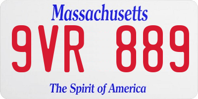 MA license plate 9VR889