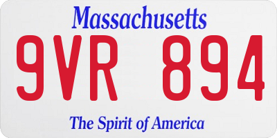 MA license plate 9VR894