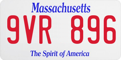 MA license plate 9VR896