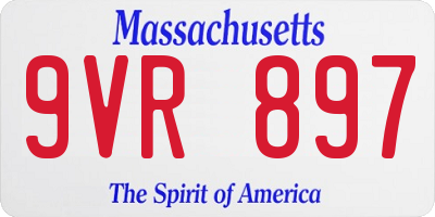 MA license plate 9VR897
