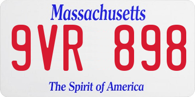 MA license plate 9VR898