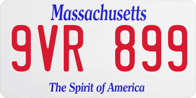 MA license plate 9VR899