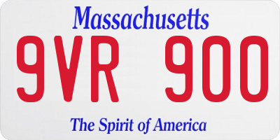 MA license plate 9VR900