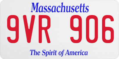 MA license plate 9VR906