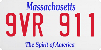 MA license plate 9VR911