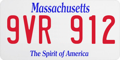 MA license plate 9VR912