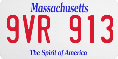 MA license plate 9VR913
