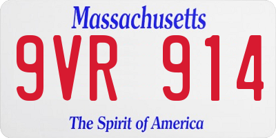 MA license plate 9VR914