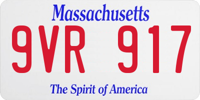 MA license plate 9VR917