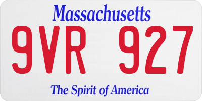 MA license plate 9VR927