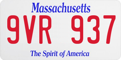 MA license plate 9VR937