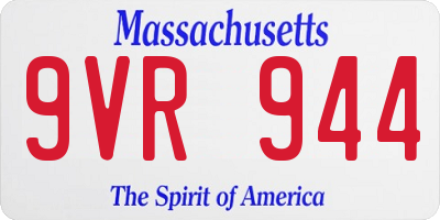 MA license plate 9VR944