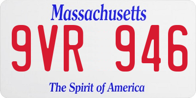 MA license plate 9VR946