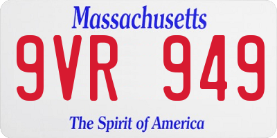 MA license plate 9VR949