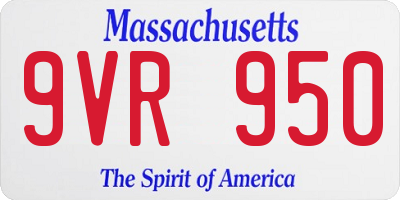 MA license plate 9VR950