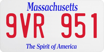 MA license plate 9VR951