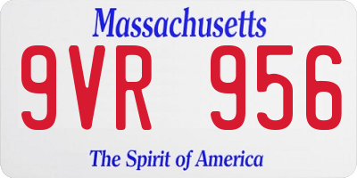 MA license plate 9VR956