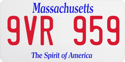 MA license plate 9VR959