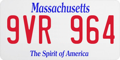 MA license plate 9VR964