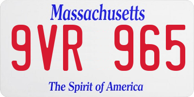 MA license plate 9VR965