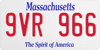 MA license plate 9VR966