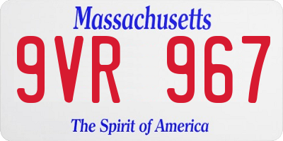 MA license plate 9VR967
