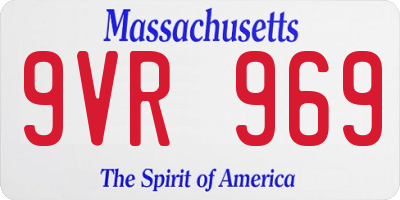 MA license plate 9VR969