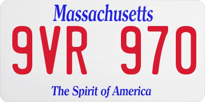 MA license plate 9VR970