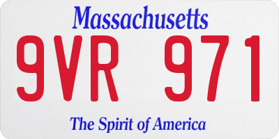 MA license plate 9VR971