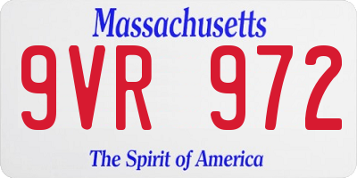 MA license plate 9VR972
