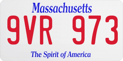 MA license plate 9VR973