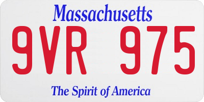 MA license plate 9VR975