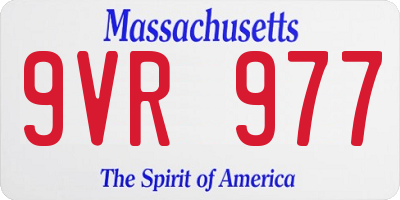 MA license plate 9VR977