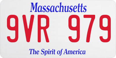 MA license plate 9VR979