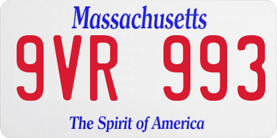 MA license plate 9VR993
