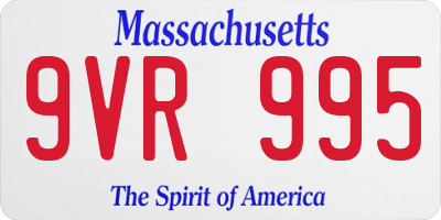 MA license plate 9VR995