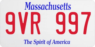 MA license plate 9VR997