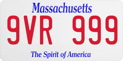 MA license plate 9VR999