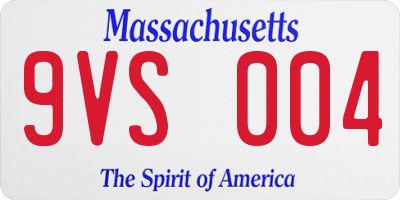 MA license plate 9VS004