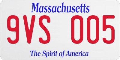 MA license plate 9VS005
