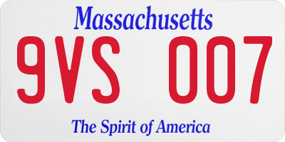 MA license plate 9VS007
