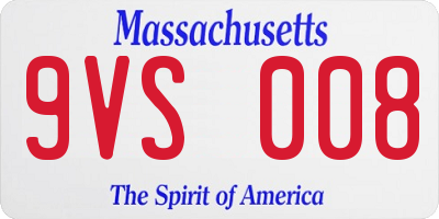 MA license plate 9VS008