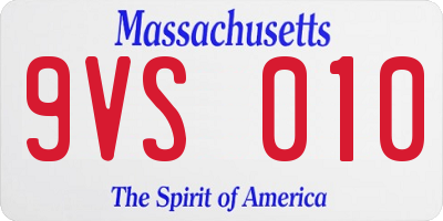 MA license plate 9VS010