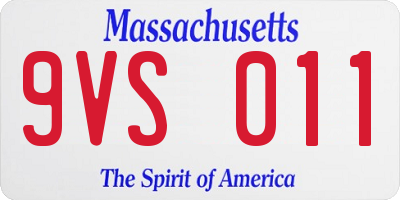MA license plate 9VS011