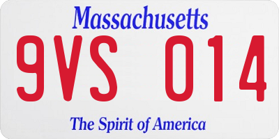 MA license plate 9VS014